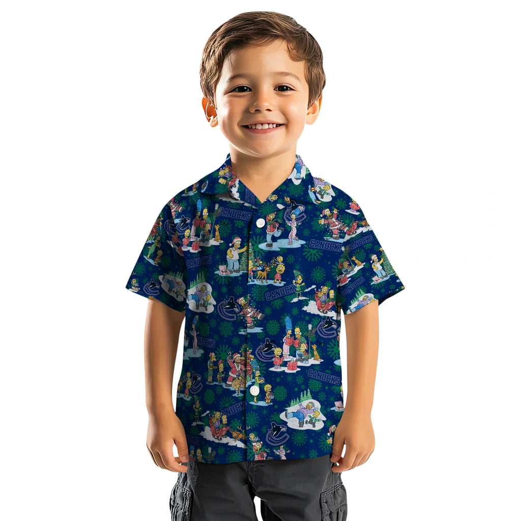 Vancouver Canucks Hawaiian Shirt - Simpsons Christmas | Hula Hawaiian Shirts