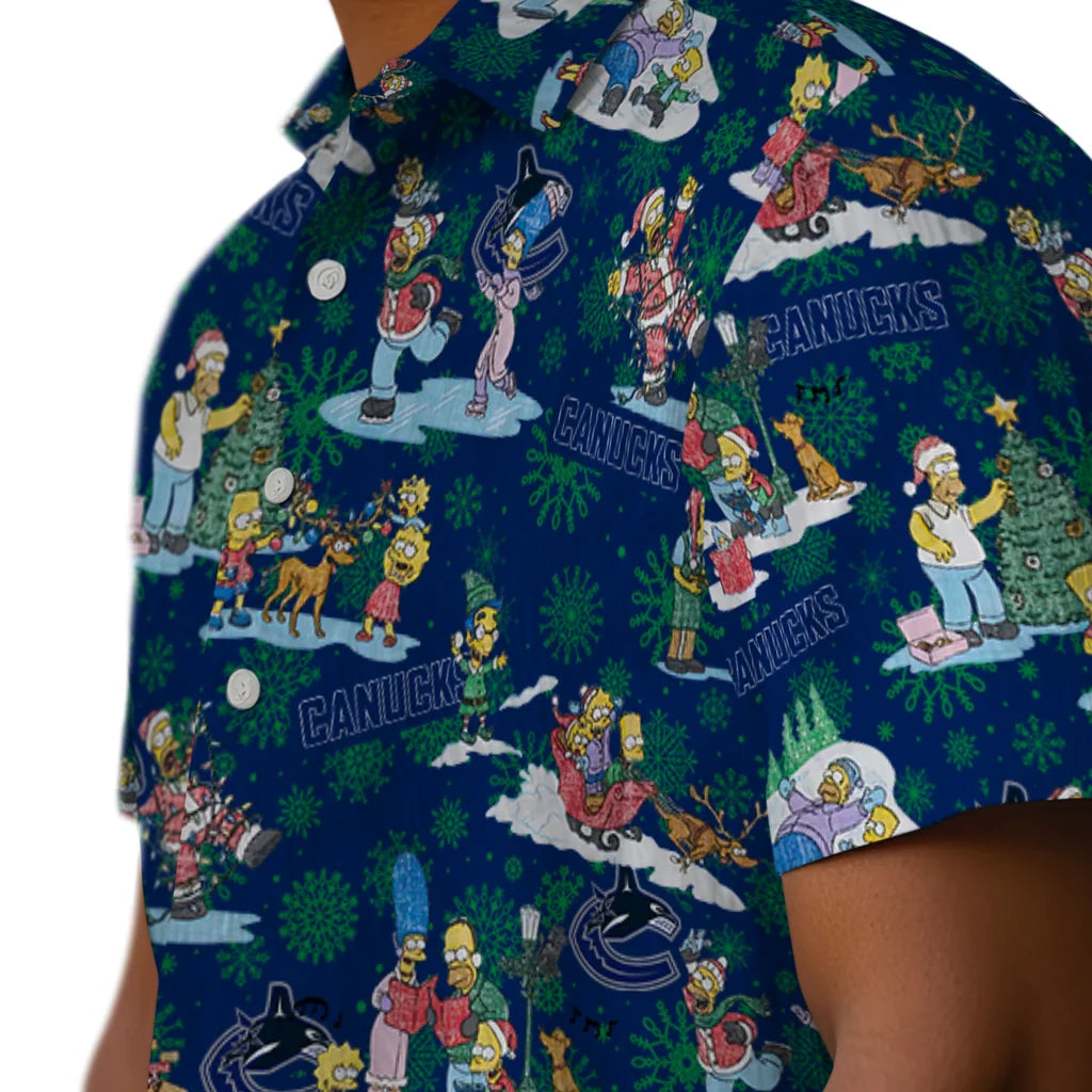 Vancouver Canucks Hawaiian Shirt - Simpsons Christmas | Hula Hawaiian Shirts