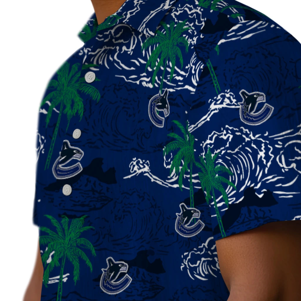 Vancouver Canucks Hawaiian Shirt - Wave Palm | Hula Hawaiian Shirts