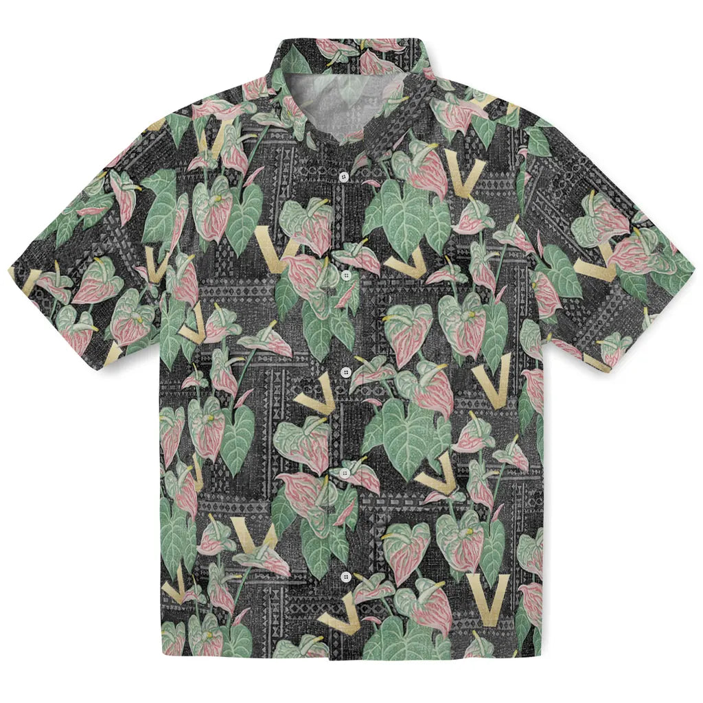 Vanderbilt Commodores Hawaiian Shirt - Anthurium Overlay | Hula Hawaiian Shirts