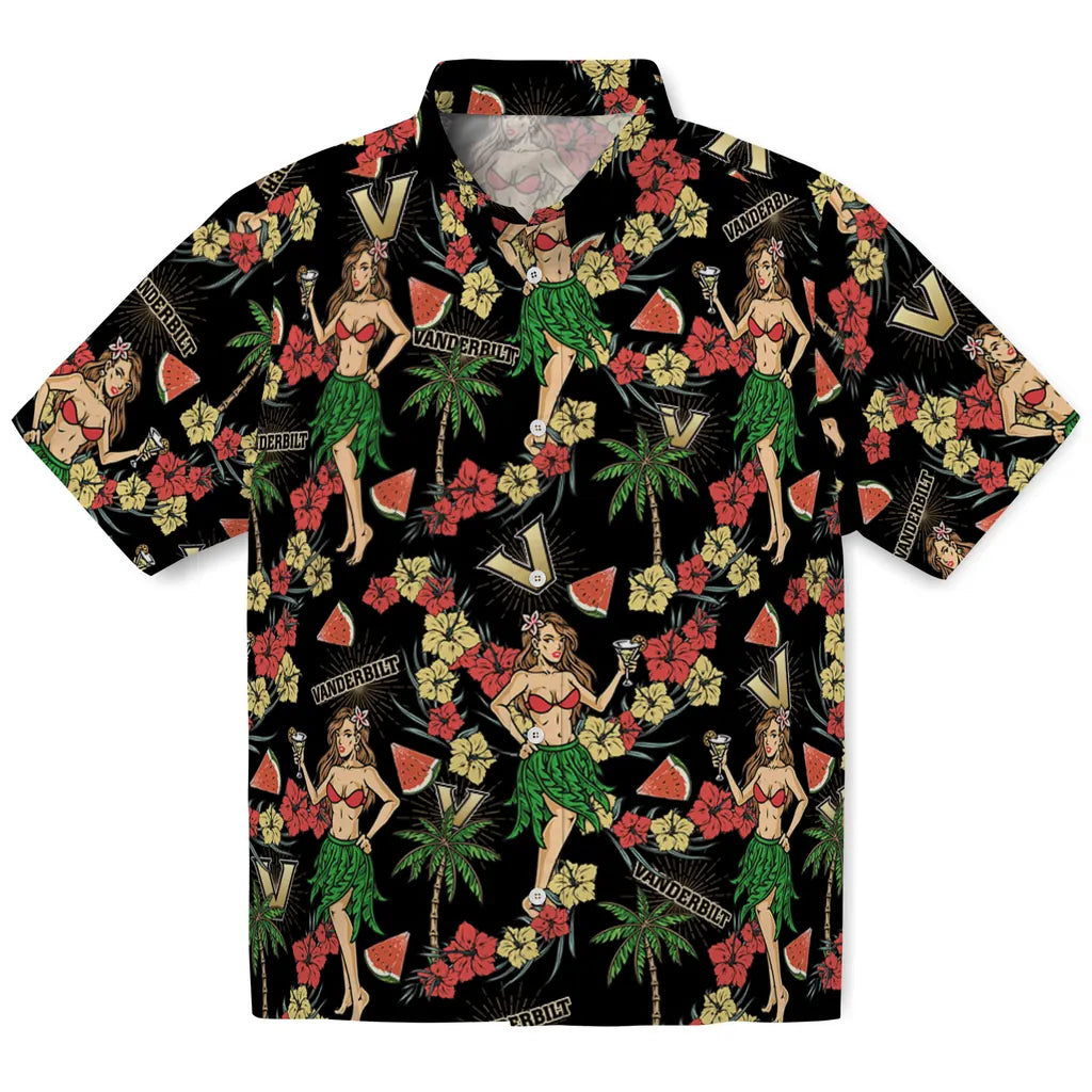 Vanderbilt Commodores Hawaiian Shirt - Hawaiian Girls Design | Hula Hawaiian Shirts