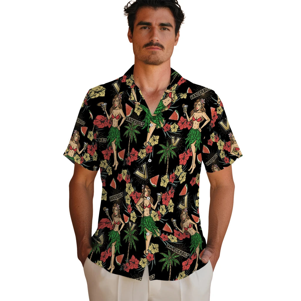 Vanderbilt Commodores Hawaiian Shirt - Hawaiian Girls Design | Hula Hawaiian Shirts