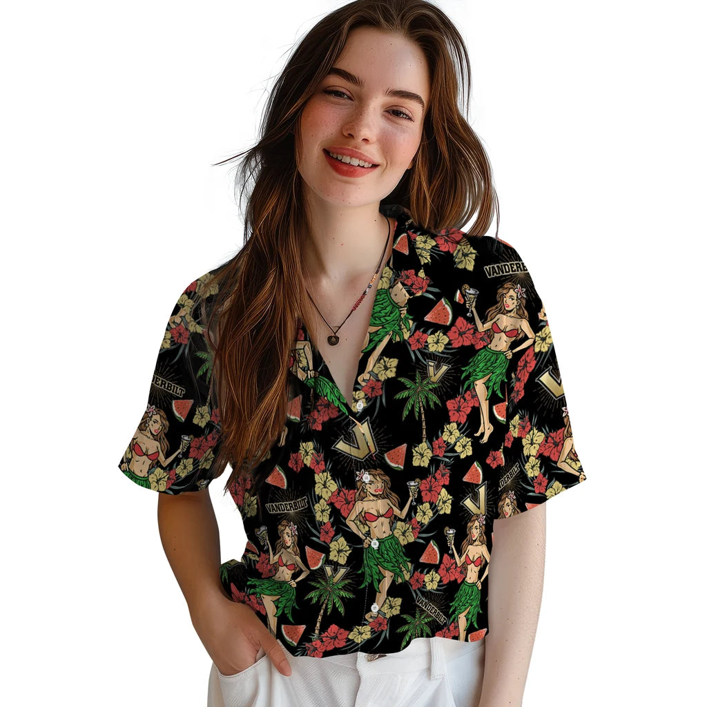 Vanderbilt Commodores Hawaiian Shirt - Hawaiian Girls Design | Hula Hawaiian Shirts