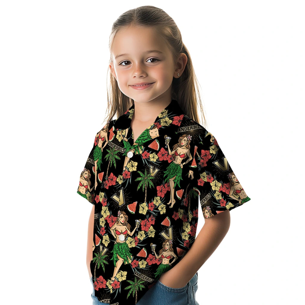 Vanderbilt Commodores Hawaiian Shirt - Hawaiian Girls Design | Hula Hawaiian Shirts