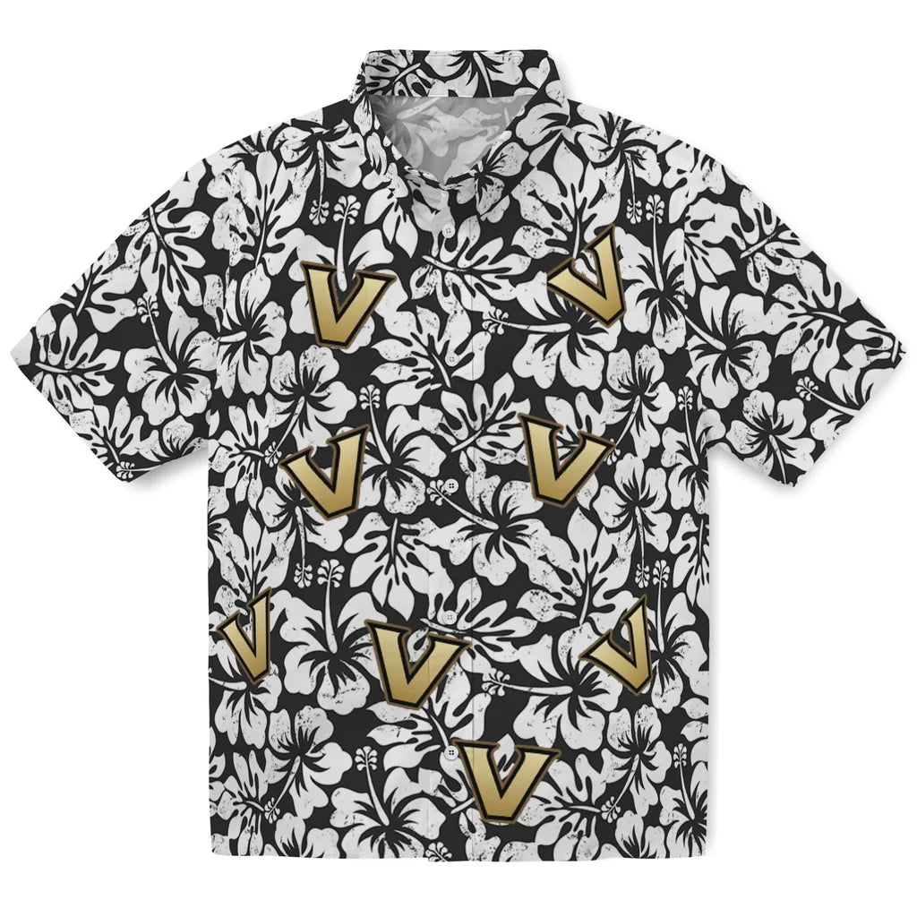 Vanderbilt Commodores Hawaiian Shirt - Hibiscus Motif | Hula Hawaiian Shirts