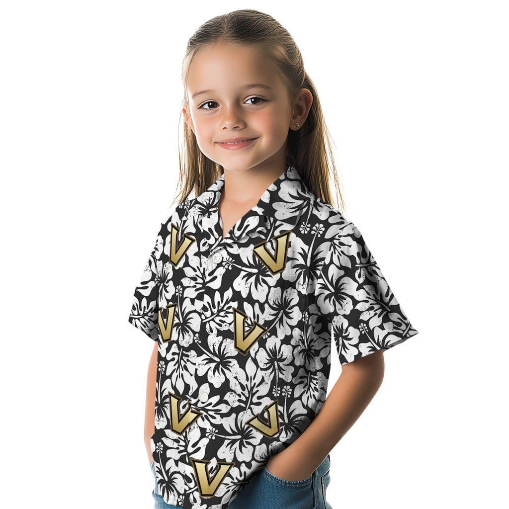 Vanderbilt Commodores Hawaiian Shirt - Hibiscus Motif | Hula Hawaiian Shirts