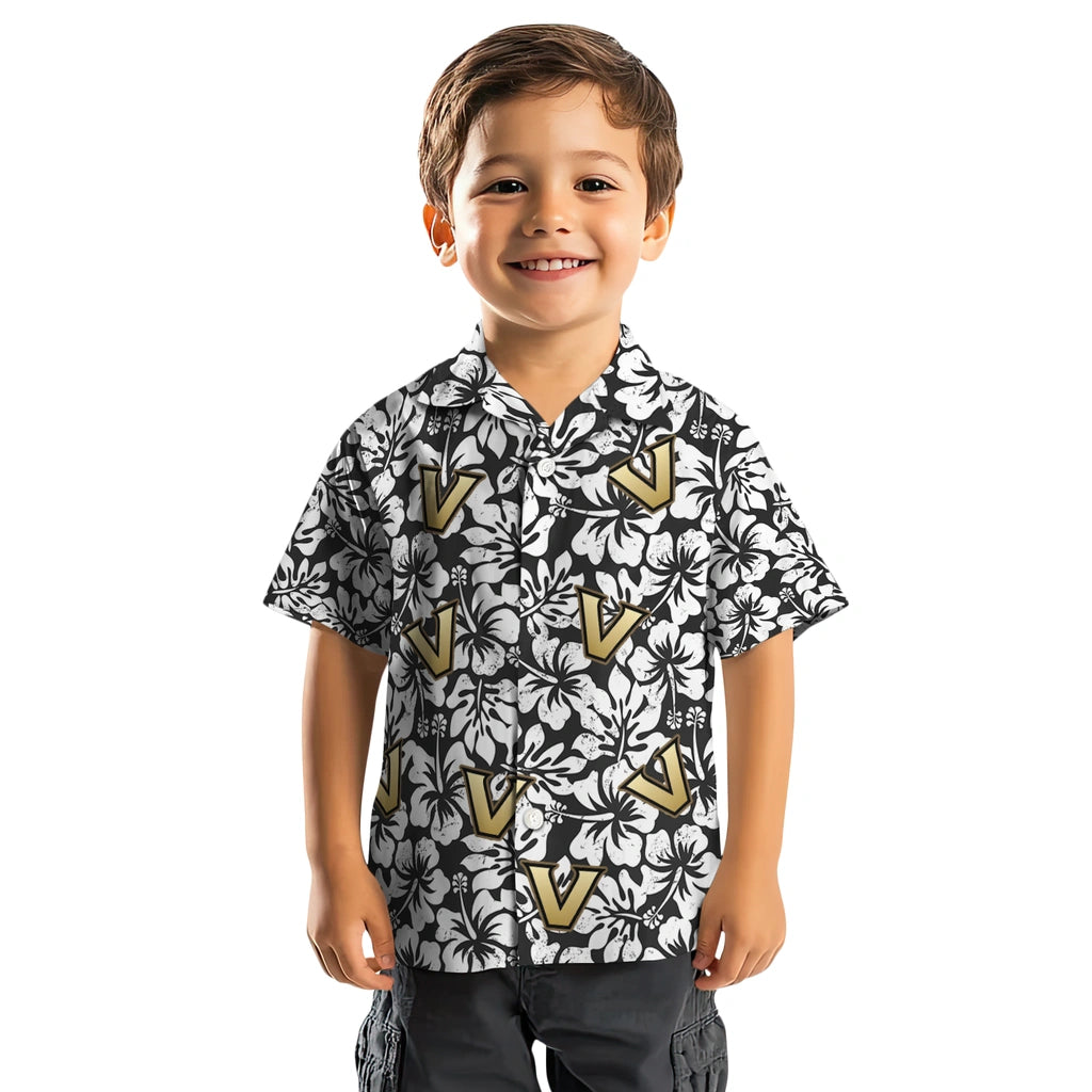 Vanderbilt Commodores Hawaiian Shirt - Hibiscus Motif | Hula Hawaiian Shirts