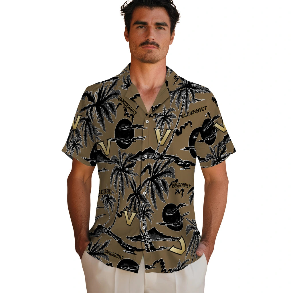 Vanderbilt Commodores Hawaiian Shirt - Palm Sunset | Hula Hawaiian Shirts