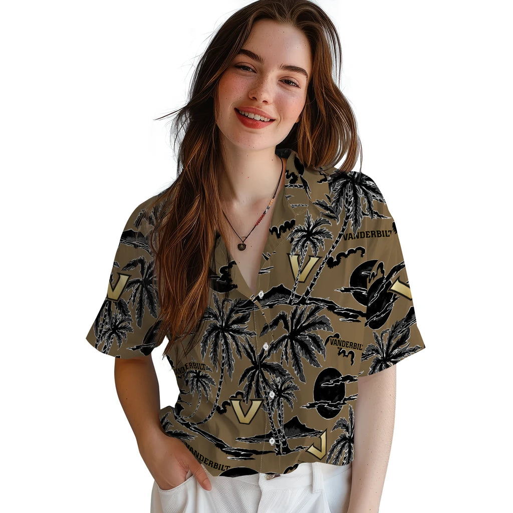 Vanderbilt Commodores Hawaiian Shirt - Palm Sunset | Hula Hawaiian Shirts
