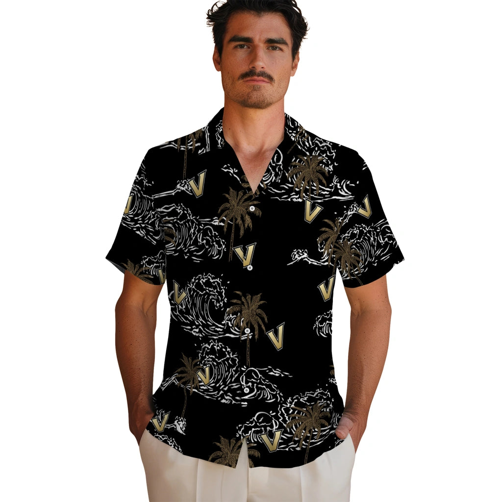 Vanderbilt Commodores Hawaiian Shirt - Wave Palm | Hula Hawaiian Shirts