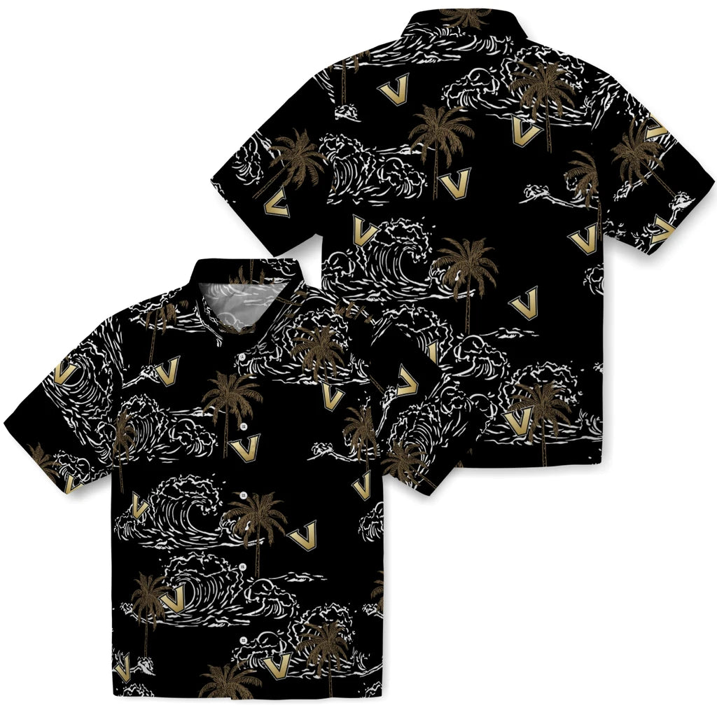 Vanderbilt Commodores Hawaiian Shirt - Wave Palm | Hula Hawaiian Shirts