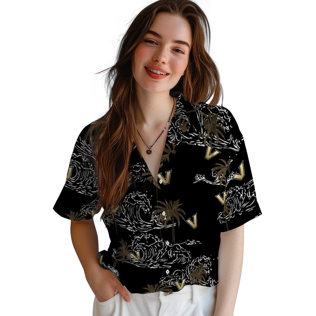 Vanderbilt Commodores Hawaiian Shirt - Wave Palm | Hula Hawaiian Shirts