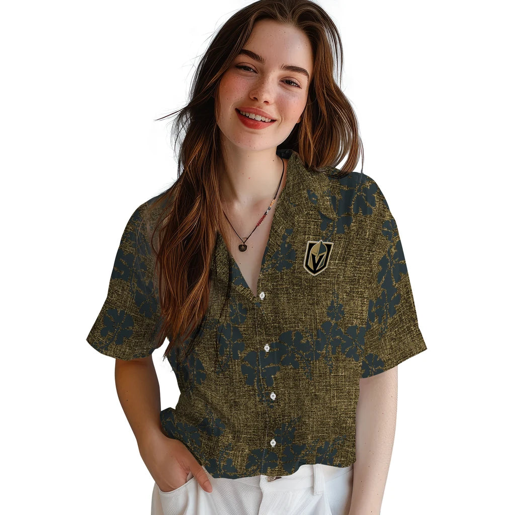 Vegas Golden Knights Hawaiian Shirt - 50th State Flower | Hula Hawaiian Shirts