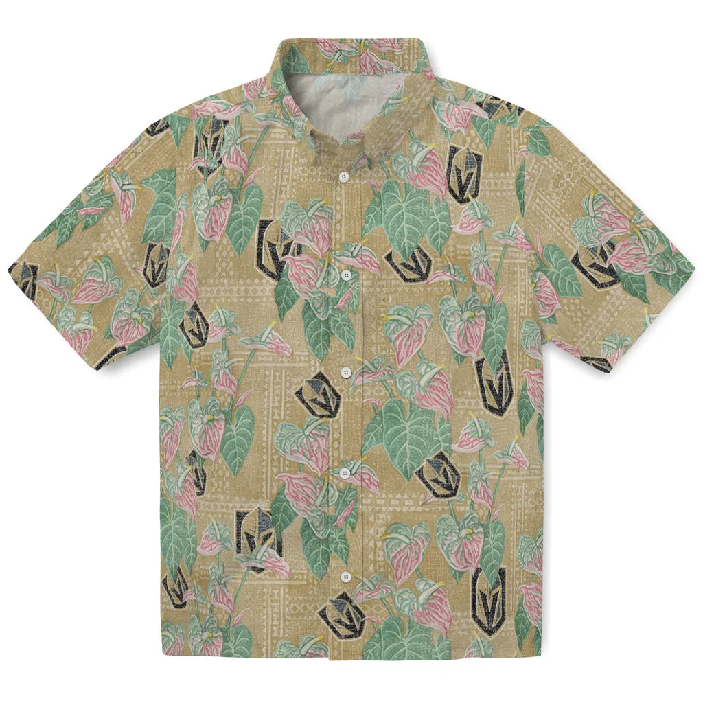 Vegas Golden Knights Hawaiian Shirt - Anthurium Overlay | Hula Hawaiian Shirts