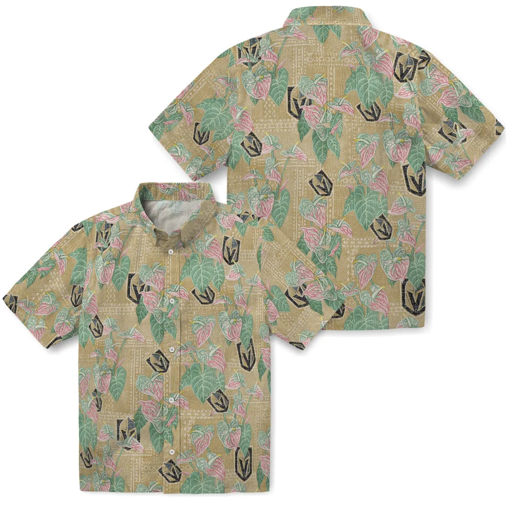 Vegas Golden Knights Hawaiian Shirt - Anthurium Overlay | Hula Hawaiian Shirts