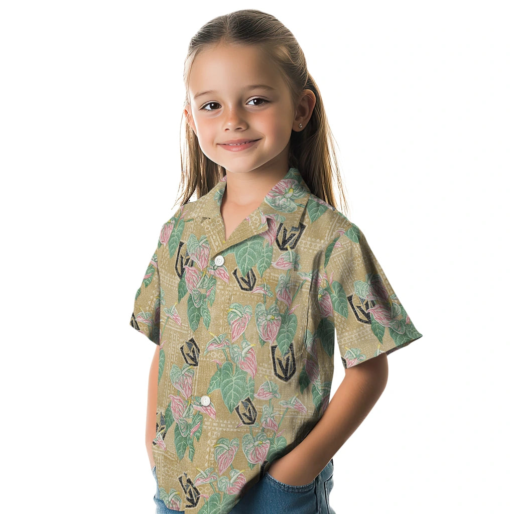 Vegas Golden Knights Hawaiian Shirt - Anthurium Overlay | Hula Hawaiian Shirts