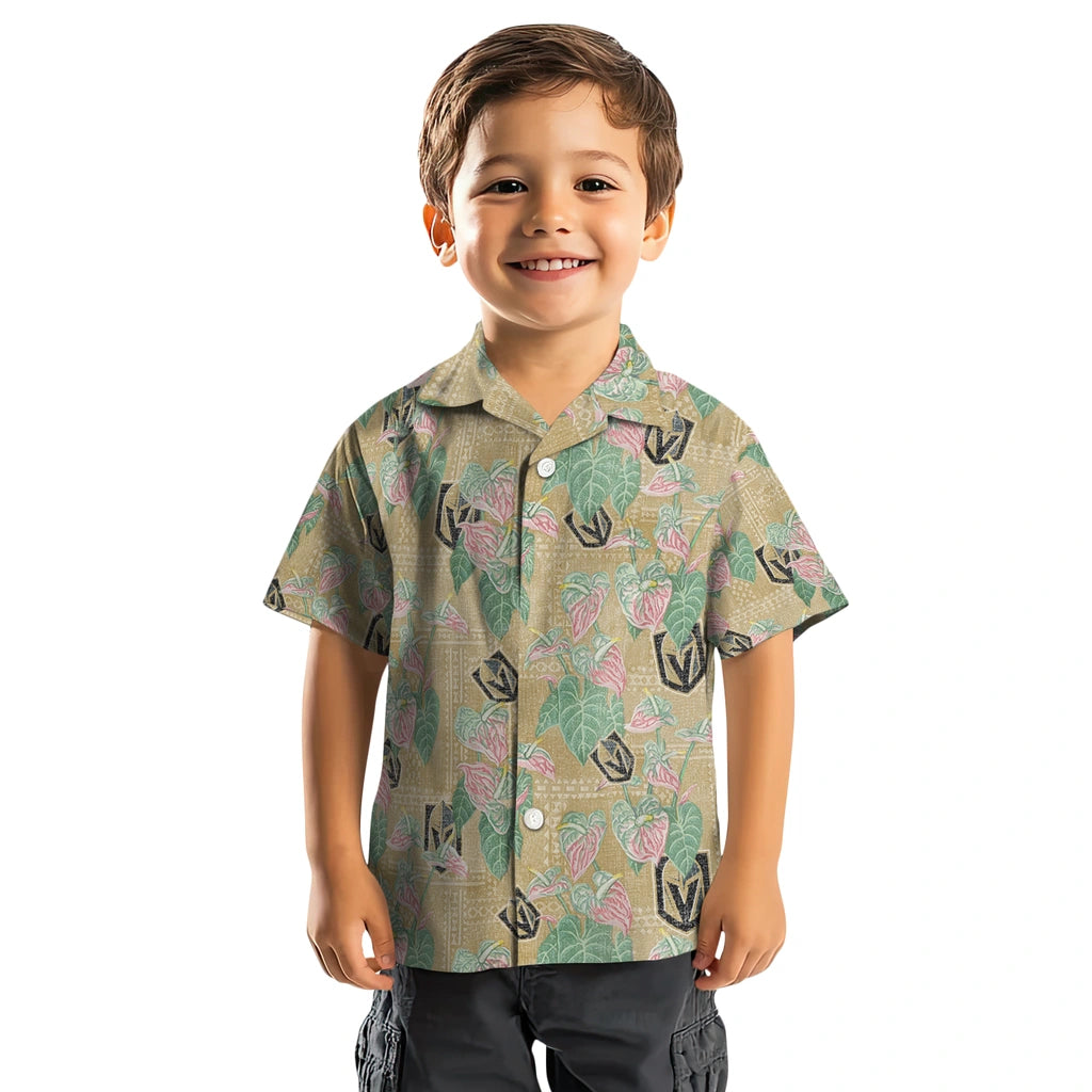 Vegas Golden Knights Hawaiian Shirt - Anthurium Overlay | Hula Hawaiian Shirts