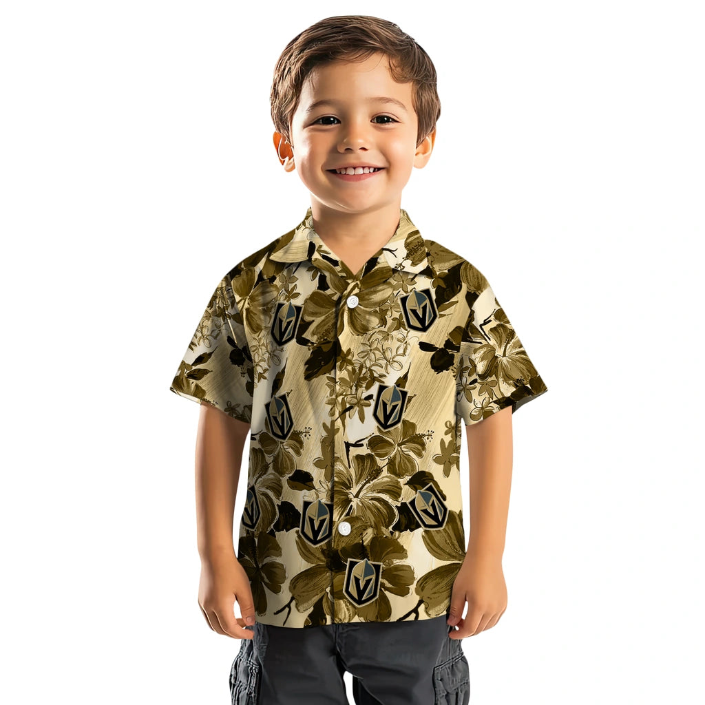 Vegas Golden Knights Hawaiian Shirt - Hibiscus Arrangement | Hula Hawaiian Shirts