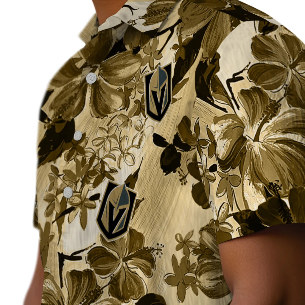 Vegas Golden Knights Hawaiian Shirt - Hibiscus Arrangement | Hula Hawaiian Shirts