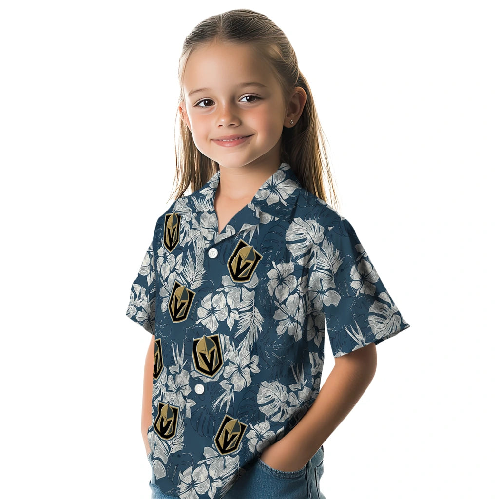Vegas Golden Knights Hawaiian Shirt - Hibiscus Flowers | Hula Hawaiian Shirts