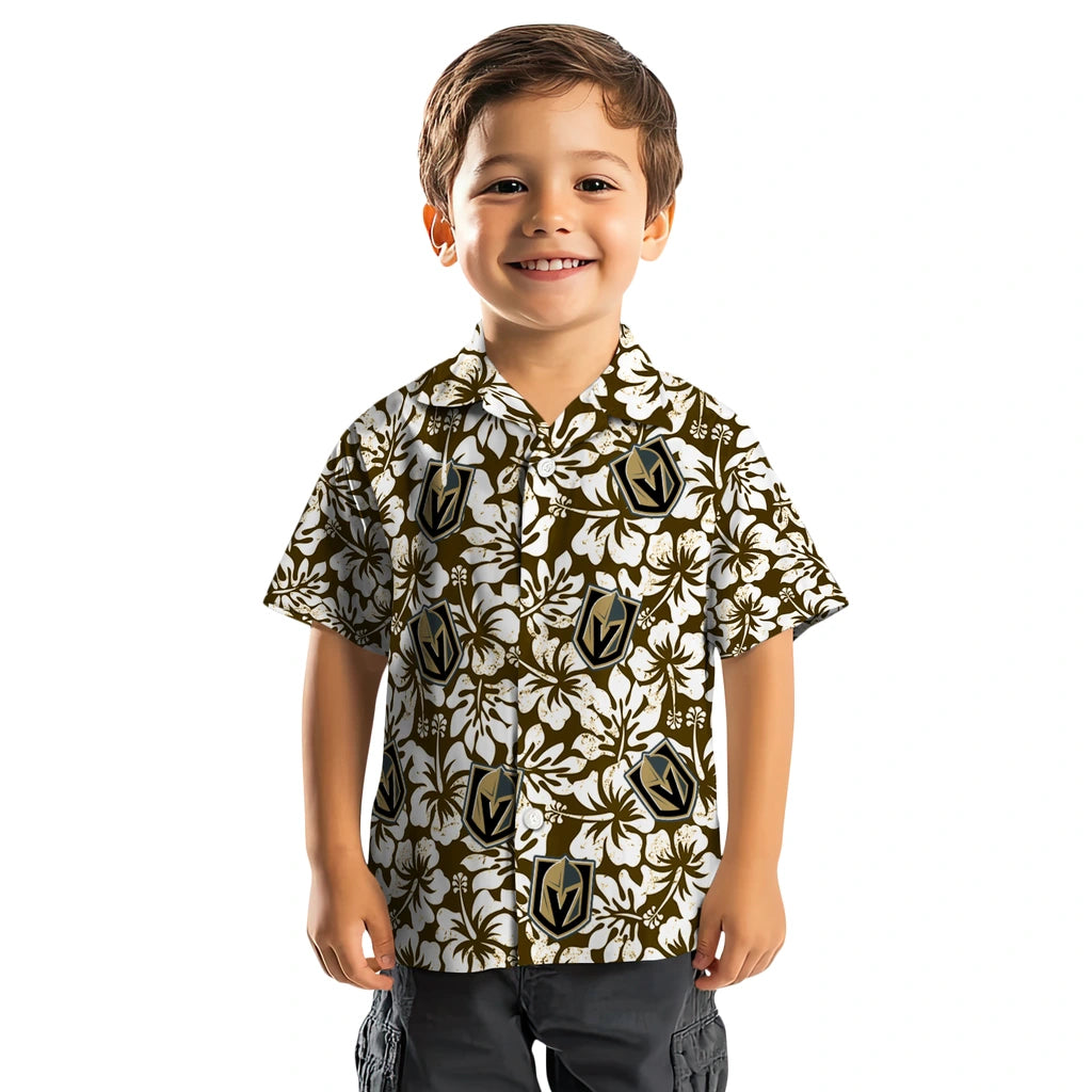 Vegas Golden Knights Hawaiian Shirt - Hibiscus Motif | Hula Hawaiian Shirts