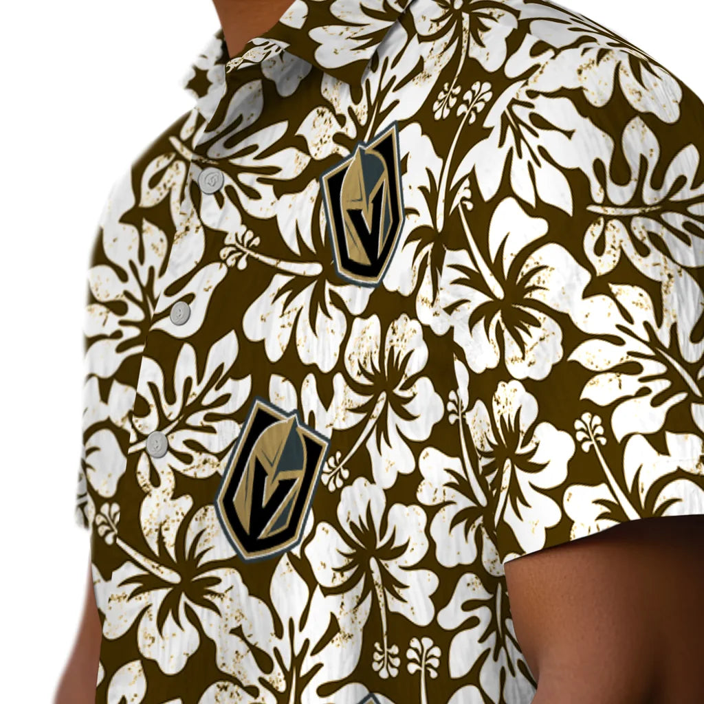 Vegas Golden Knights Hawaiian Shirt - Hibiscus Motif | Hula Hawaiian Shirts