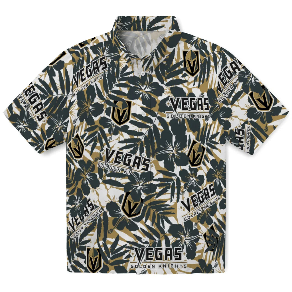 Vegas Golden Knights Hawaiian Shirt - Hibiscus Overlay | Hula Hawaiian Shirts