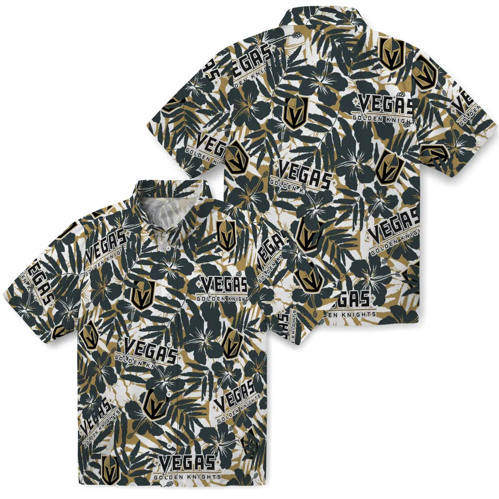Vegas Golden Knights Hawaiian Shirt - Hibiscus Overlay | Hula Hawaiian Shirts
