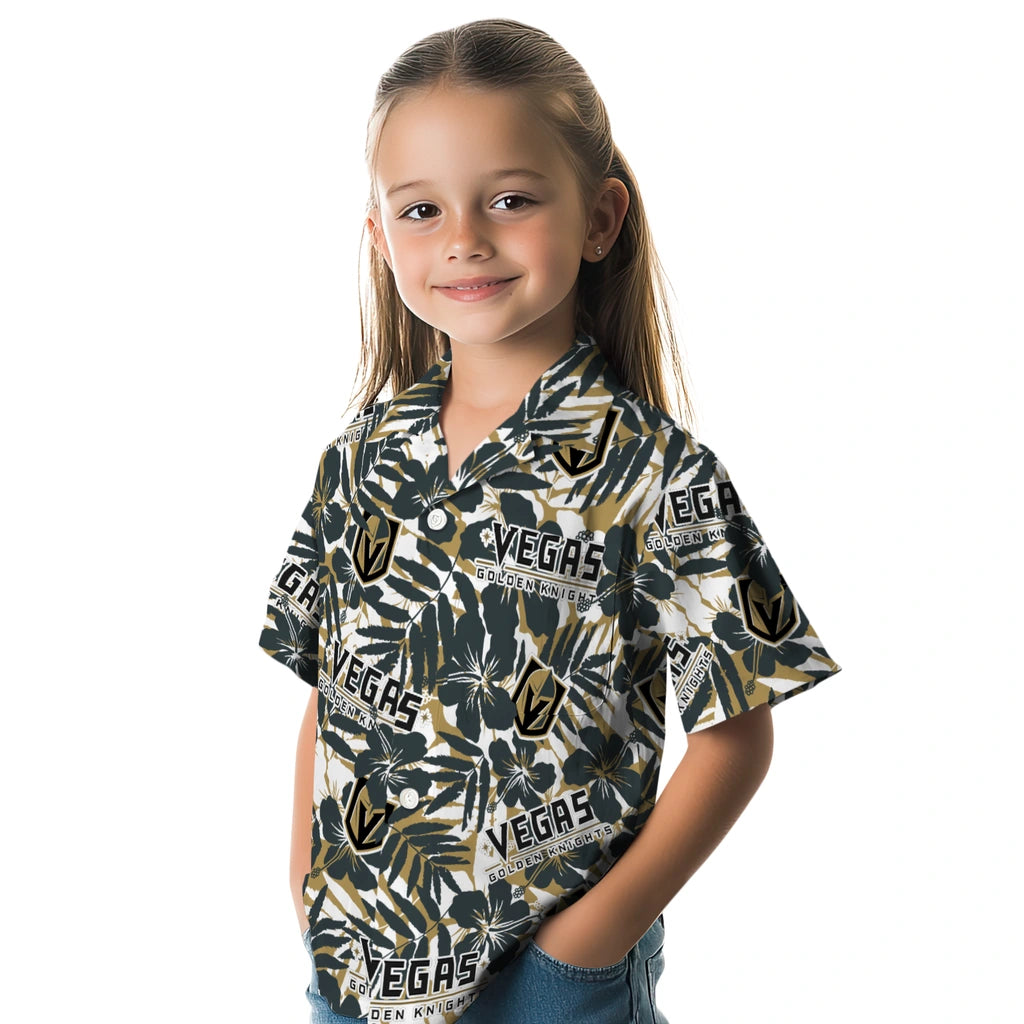 Vegas Golden Knights Hawaiian Shirt - Hibiscus Overlay | Hula Hawaiian Shirts