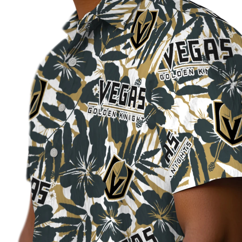 Vegas Golden Knights Hawaiian Shirt - Hibiscus Overlay | Hula Hawaiian Shirts