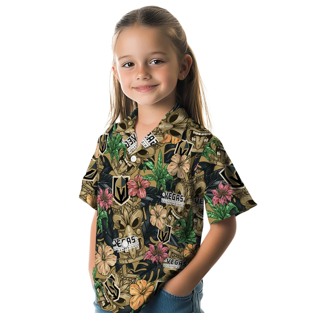 Vegas Golden Knights Hawaiian Shirt - Hibiscus Tiki Jungle | Hula Hawaiian Shirts
