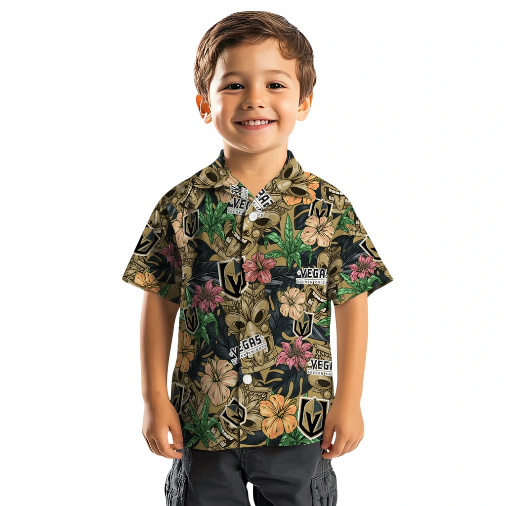 Vegas Golden Knights Hawaiian Shirt - Hibiscus Tiki Jungle | Hula Hawaiian Shirts