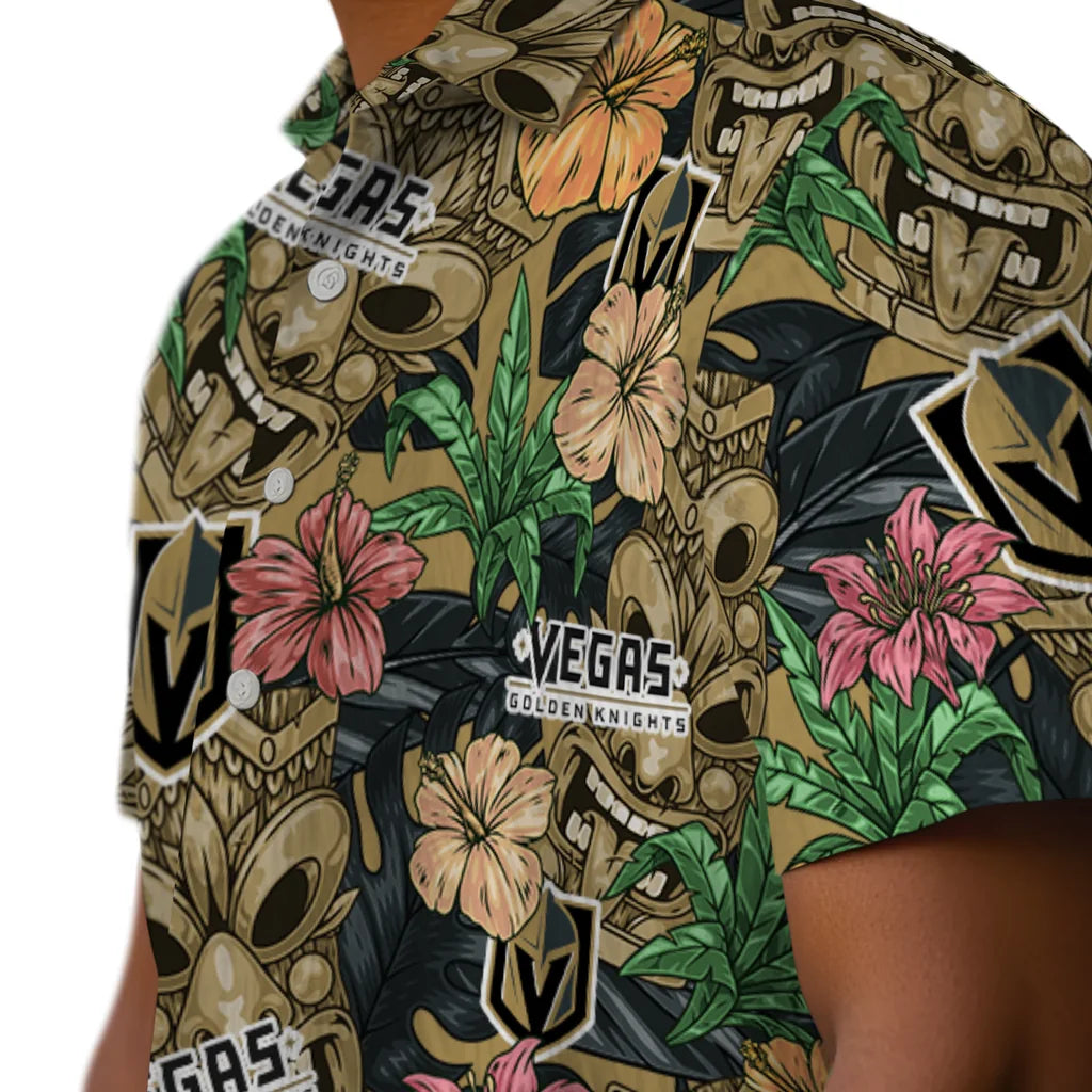 Vegas Golden Knights Hawaiian Shirt - Hibiscus Tiki Jungle | Hula Hawaiian Shirts