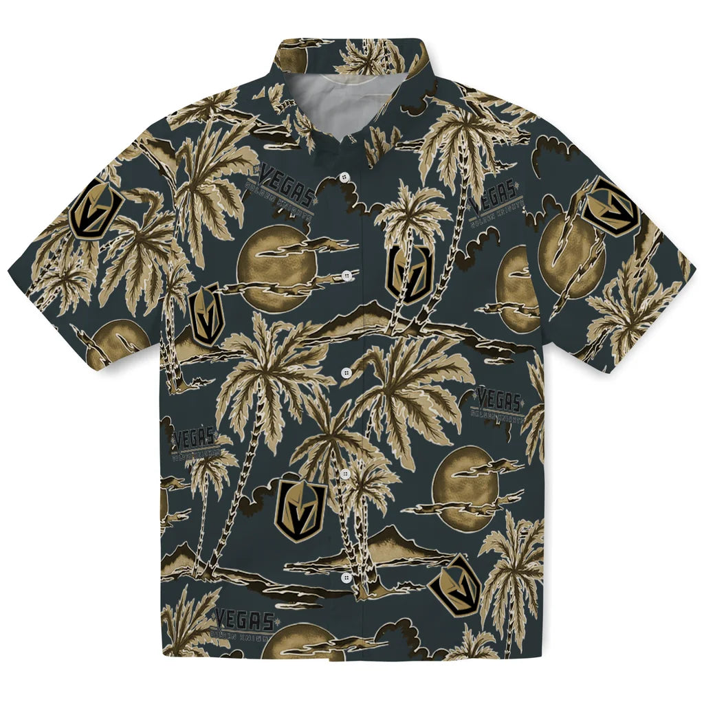 Vegas Golden Knights Hawaiian Shirt - Palm Sunset | Hula Hawaiian Shirts