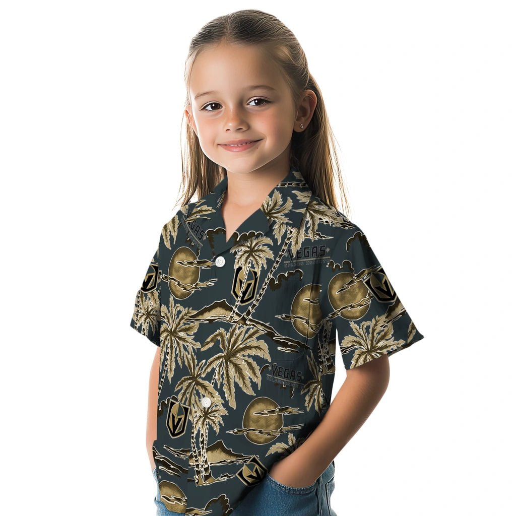 Vegas Golden Knights Hawaiian Shirt - Palm Sunset | Hula Hawaiian Shirts
