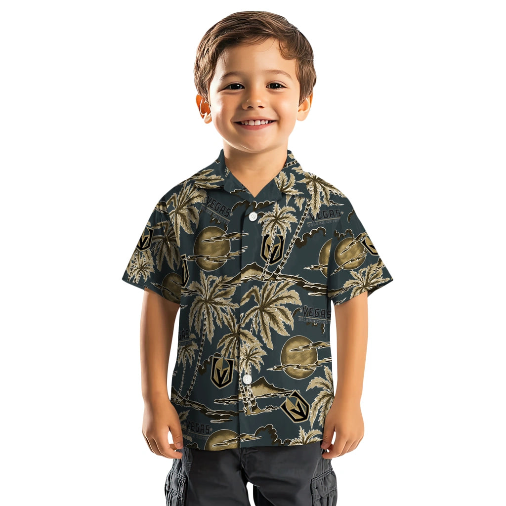 Vegas Golden Knights Hawaiian Shirt - Palm Sunset | Hula Hawaiian Shirts