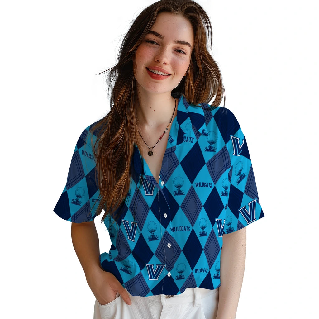 Villanova Wildcats Hawaiian Shirt - Golfing Plaid | Hula Hawaiian Shirts