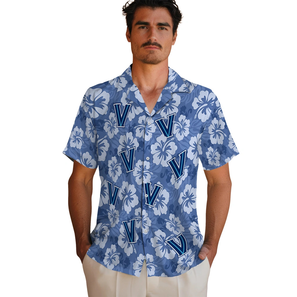 Villanova Wildcats Hawaiian Shirt - Hibiscus Cluster | Hula Hawaiian Shirts