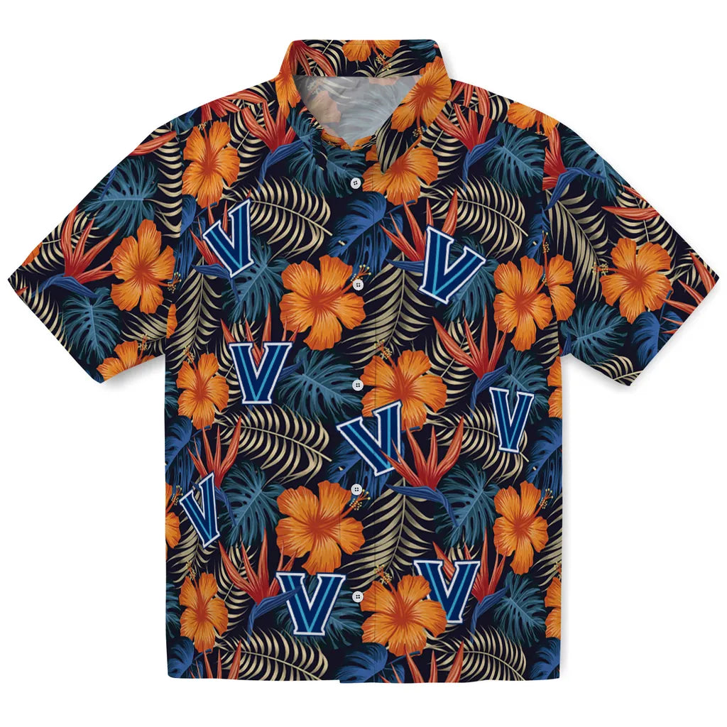 Villanova Wildcats Hawaiian Shirt - Hibiscus Foliage | Hula Hawaiian Shirts