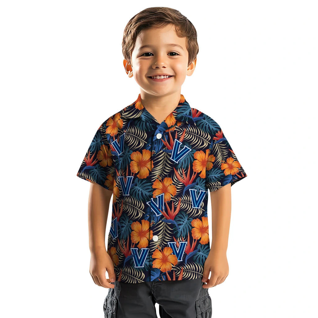 Villanova Wildcats Hawaiian Shirt - Hibiscus Foliage | Hula Hawaiian Shirts