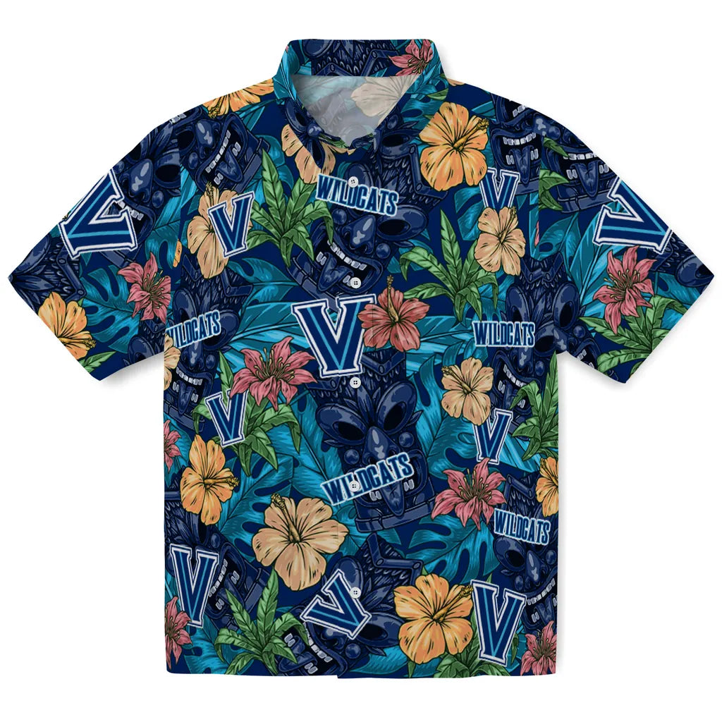 Villanova Wildcats Hawaiian Shirt - Hibiscus Tiki Jungle | Hula Hawaiian Shirts