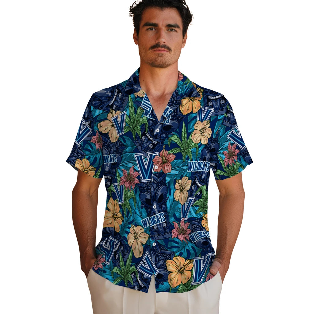 Villanova Wildcats Hawaiian Shirt - Hibiscus Tiki Jungle | Hula Hawaiian Shirts