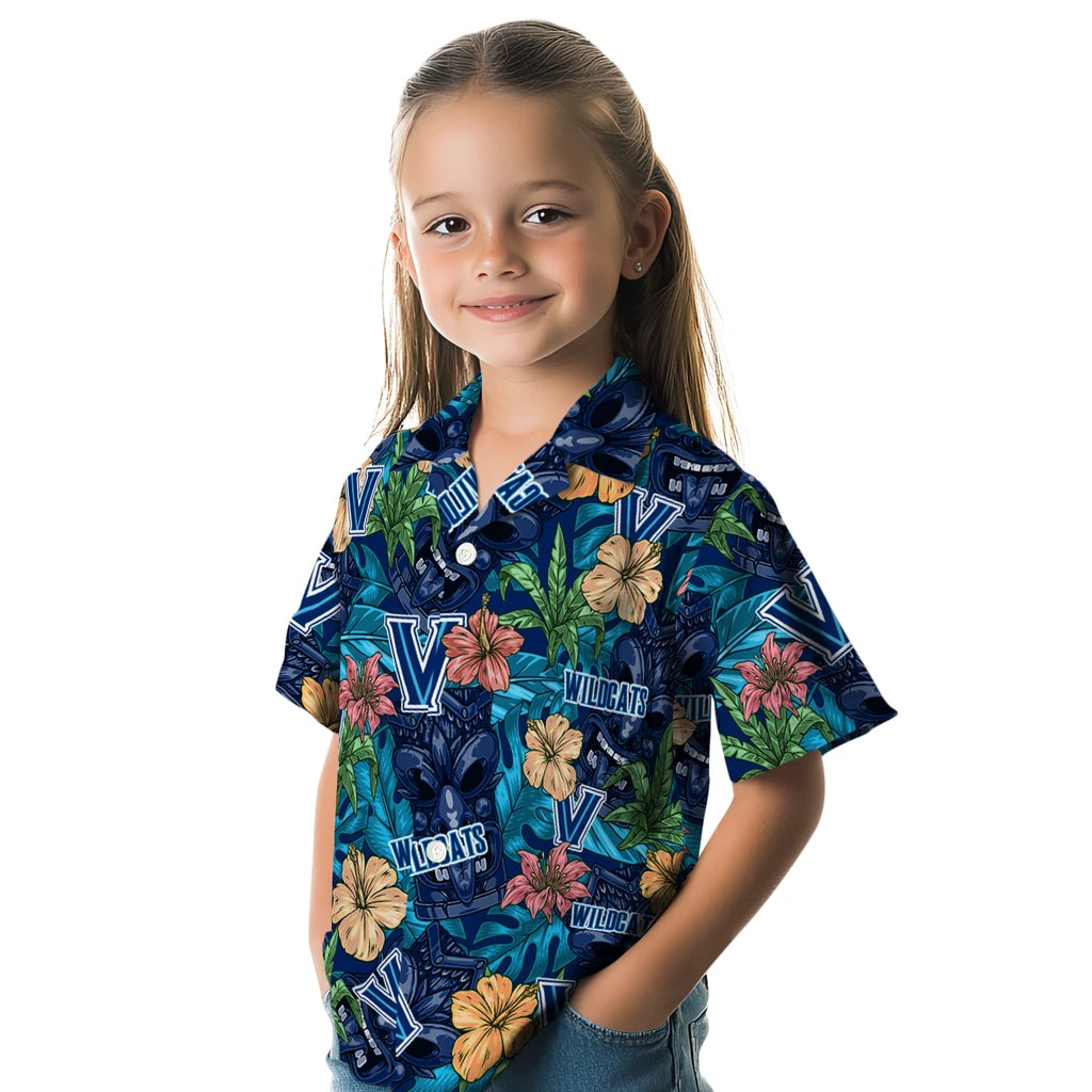 Villanova Wildcats Hawaiian Shirt - Hibiscus Tiki Jungle | Hula Hawaiian Shirts