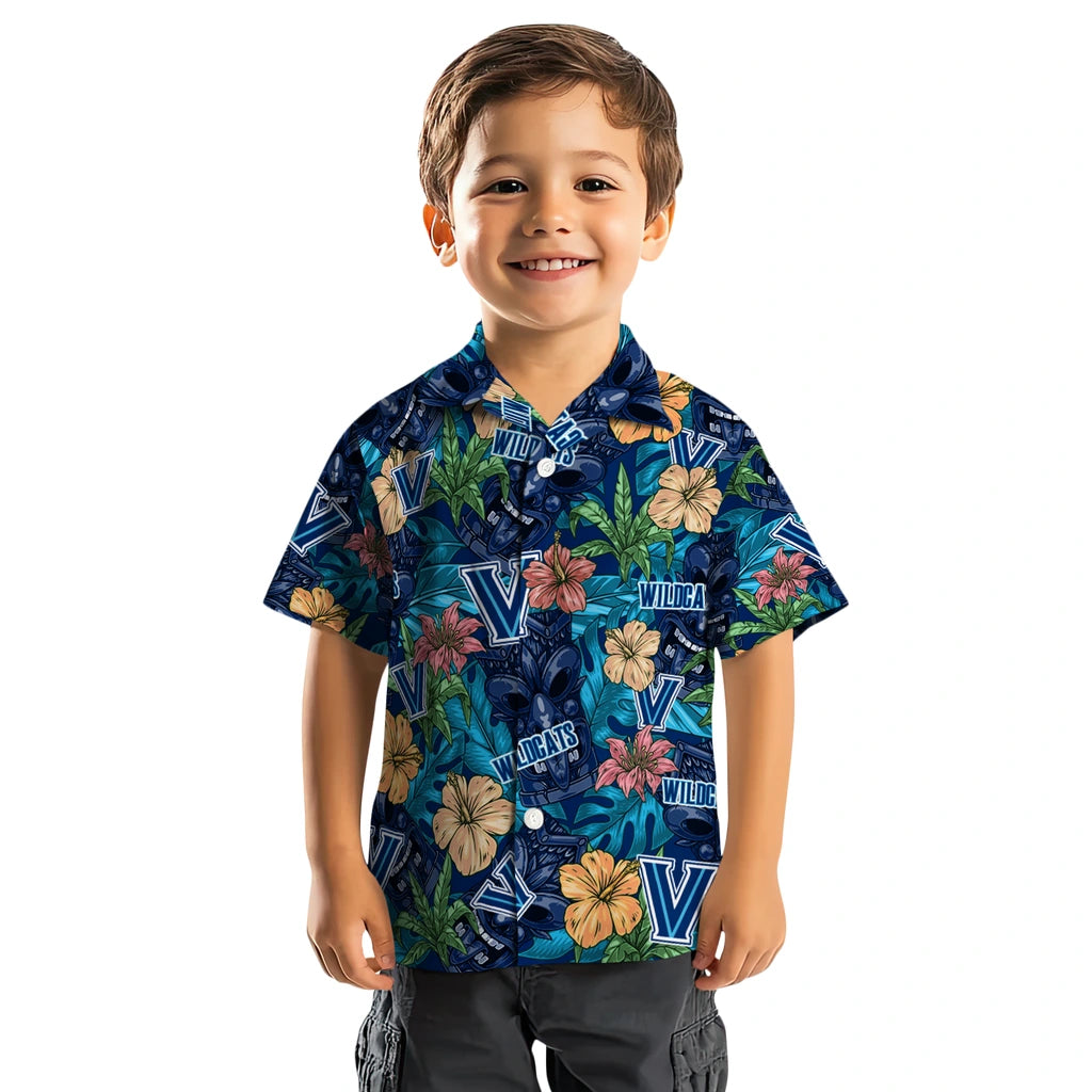 Villanova Wildcats Hawaiian Shirt - Hibiscus Tiki Jungle | Hula Hawaiian Shirts
