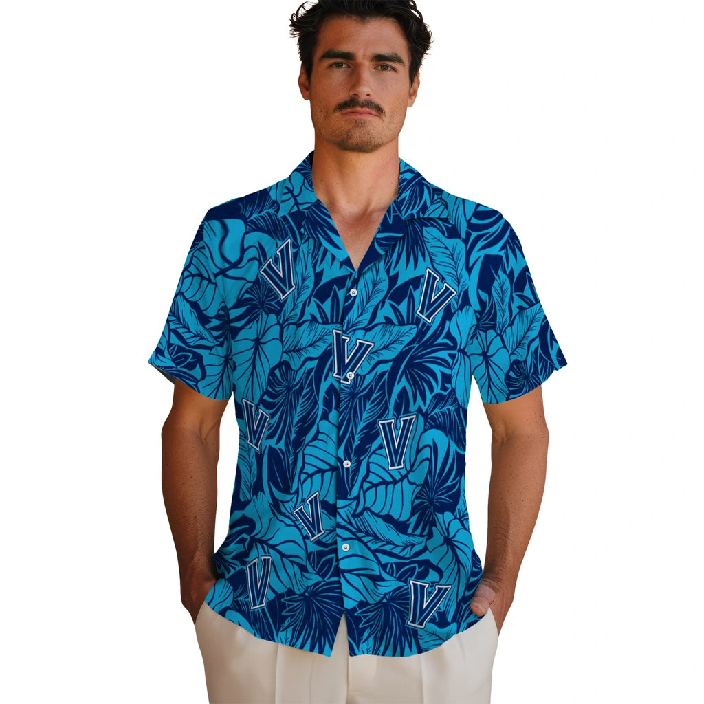 Villanova Wildcats Hawaiian Shirt - Monstera Layer | Hula Hawaiian Shirts