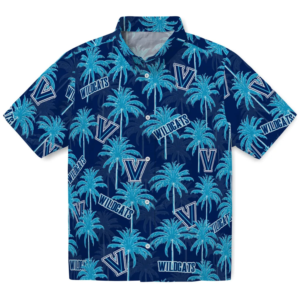 Villanova Wildcats Hawaiian Shirt - Palm Tree Motif | Hula Hawaiian Shirts