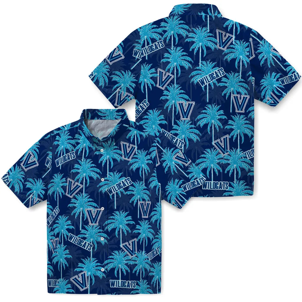 Villanova Wildcats Hawaiian Shirt - Palm Tree Motif | Hula Hawaiian Shirts