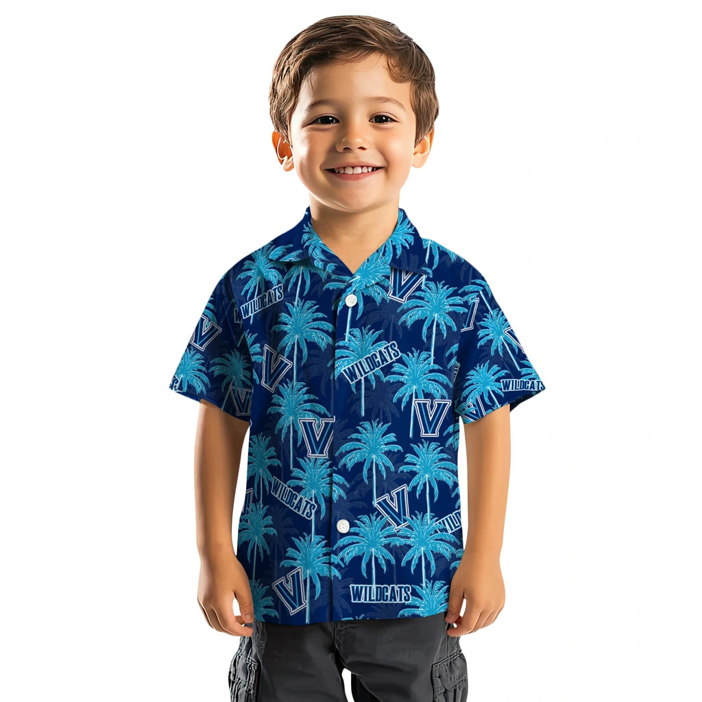 Villanova Wildcats Hawaiian Shirt - Palm Tree Motif | Hula Hawaiian Shirts