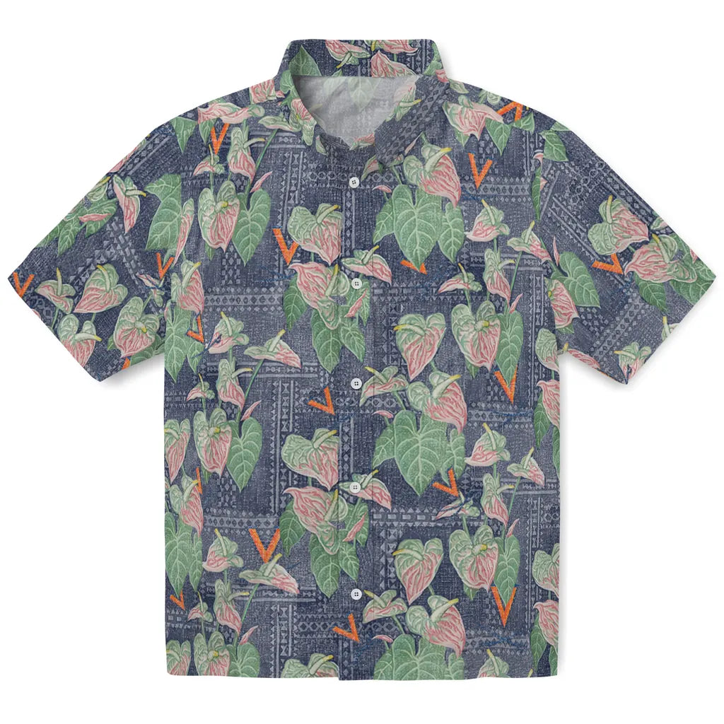 Virginia Cavaliers Hawaiian Shirt - Anthurium Overlay | Hula Hawaiian Shirts