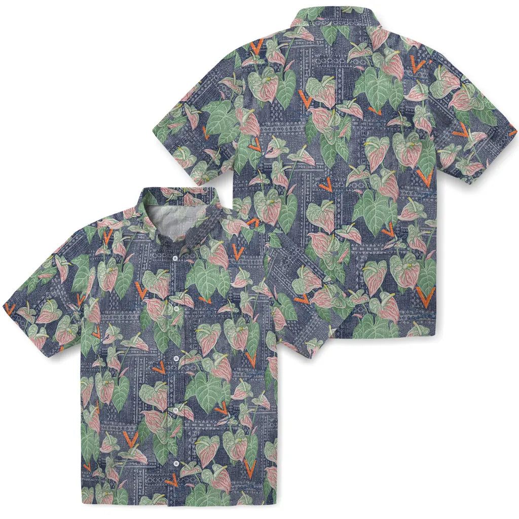 Virginia Cavaliers Hawaiian Shirt - Anthurium Overlay | Hula Hawaiian Shirts
